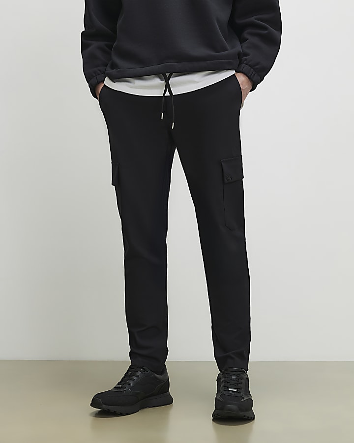 Black Skinny Fit Cargo Trousers