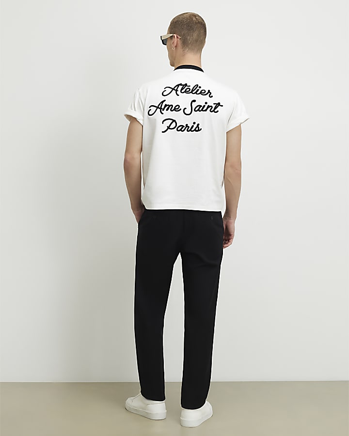 Black Regular Fit 5 Pocket Chino Trousers