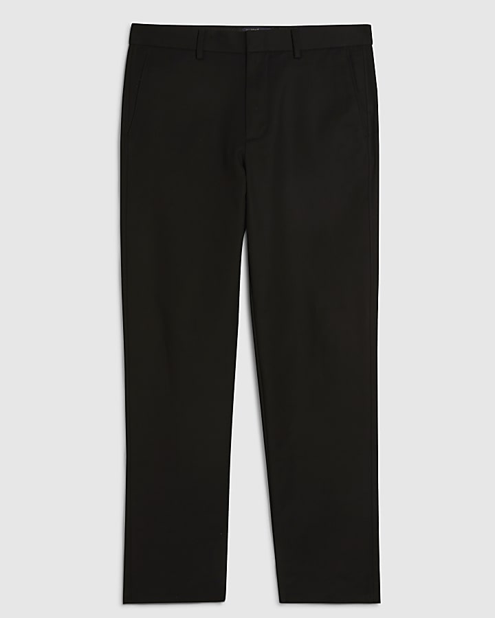 Black Regular Fit 5 Pocket Chino Trousers