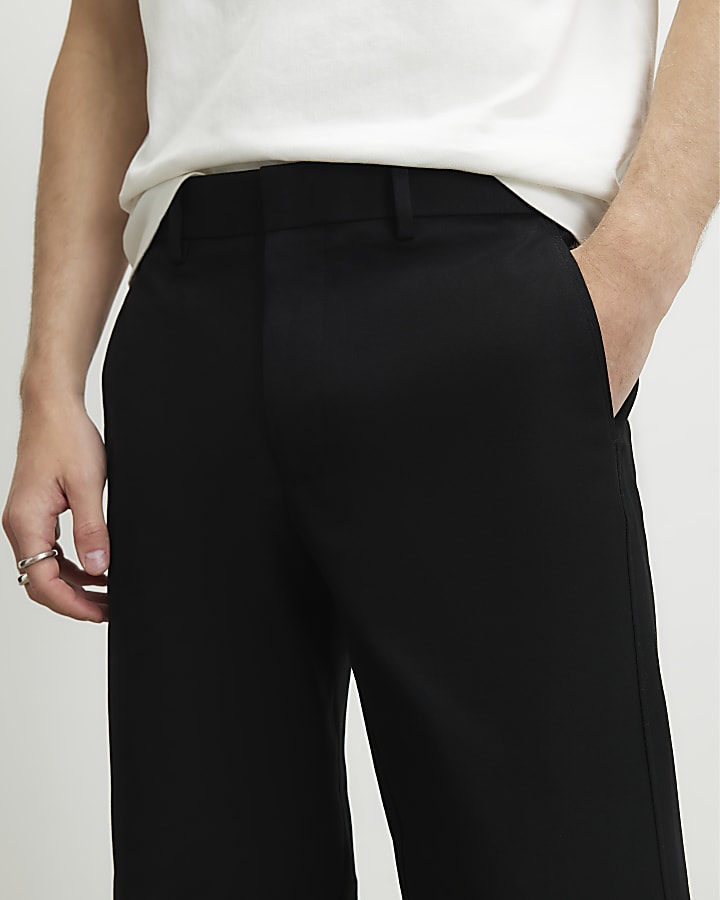 Black Regular Fit 5 Pocket Chino Trousers