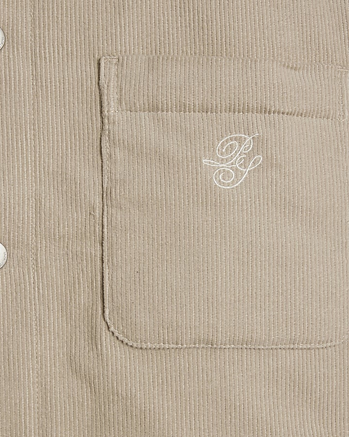 Cream Cord Padded Shacket