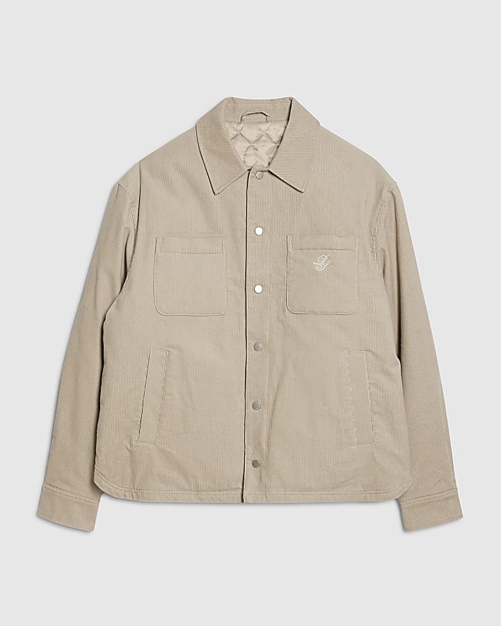 Cream Cord Padded Shacket