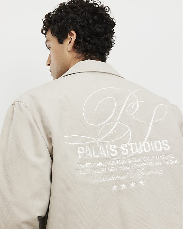 Cream Cord Padded Shacket