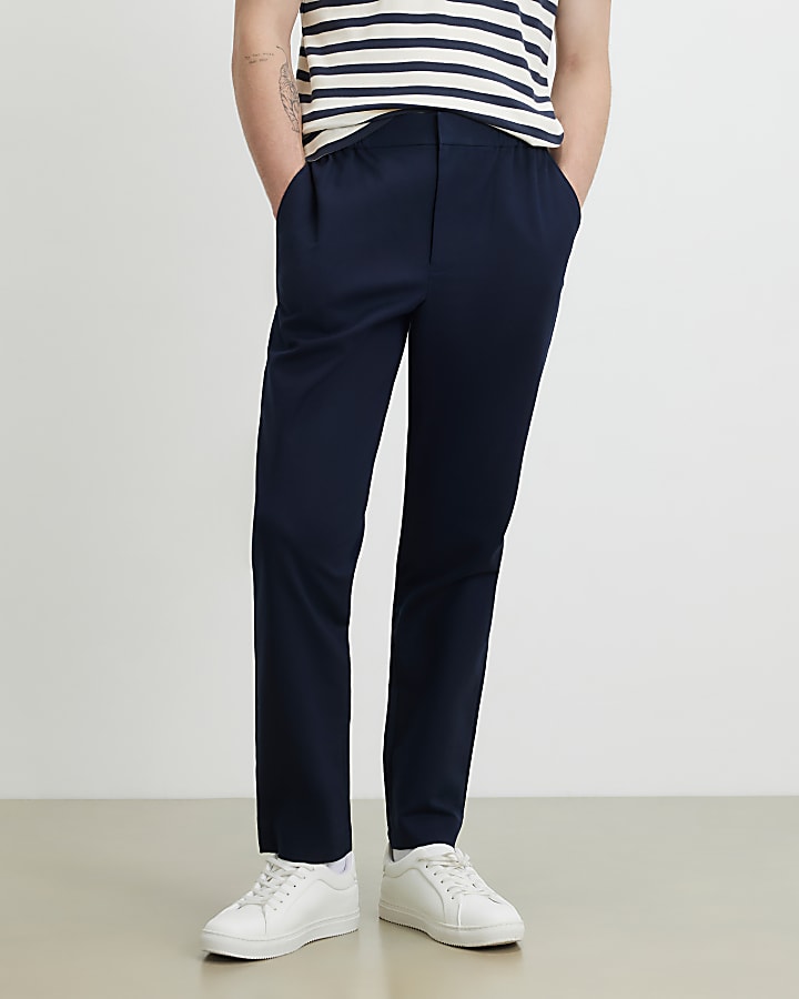 Navy Slim Fit Chino Trousers