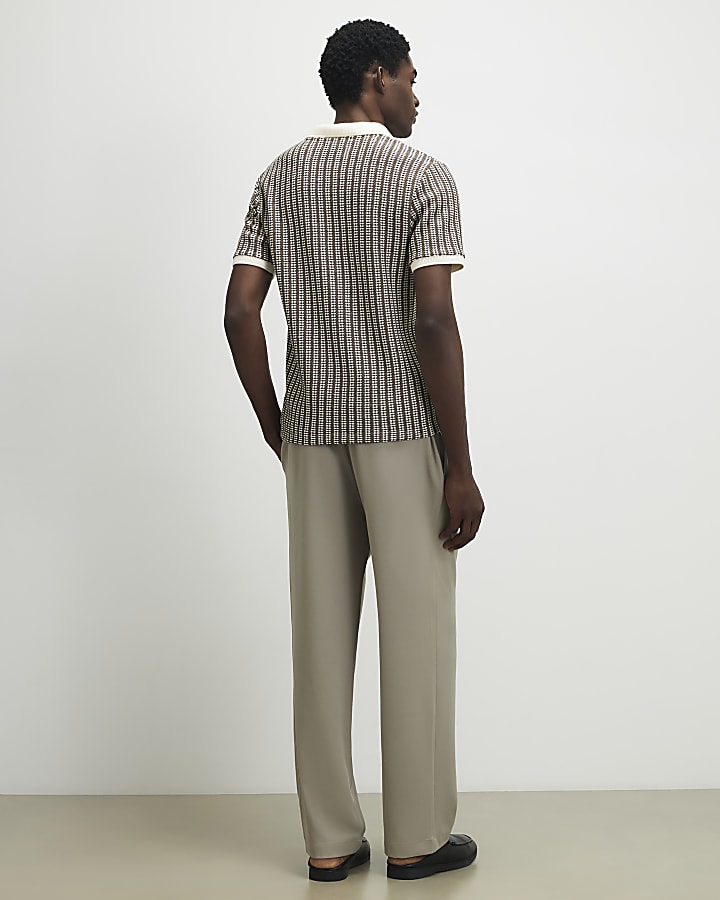 Beige Loose Fit Trousers