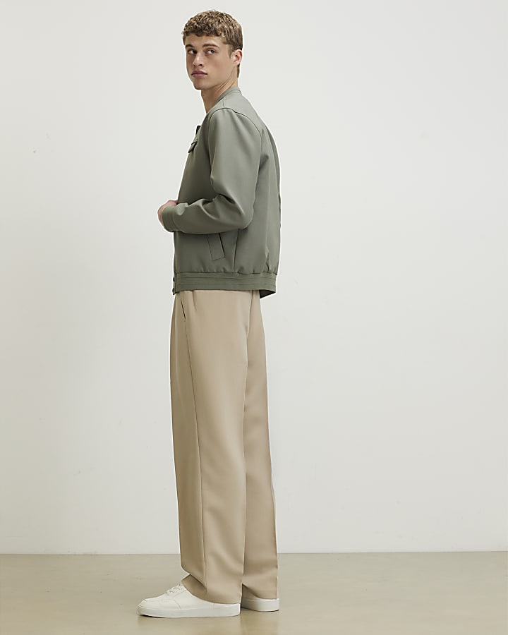 Beige Loose Fit Trousers