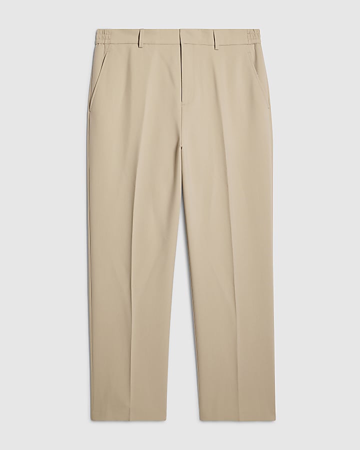 Beige Loose Fit Trousers