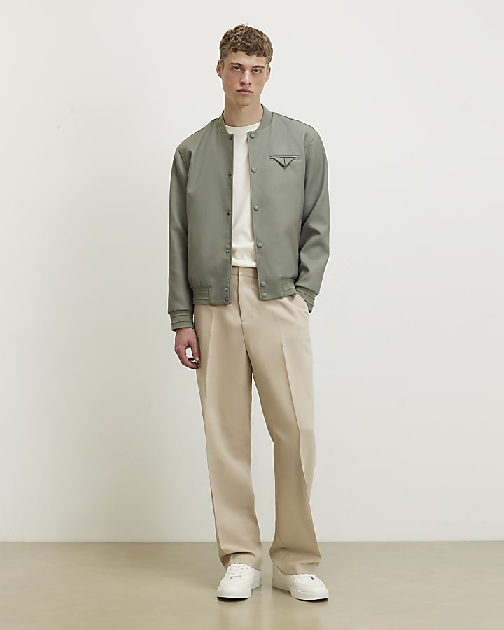Beige Loose Fit Trousers