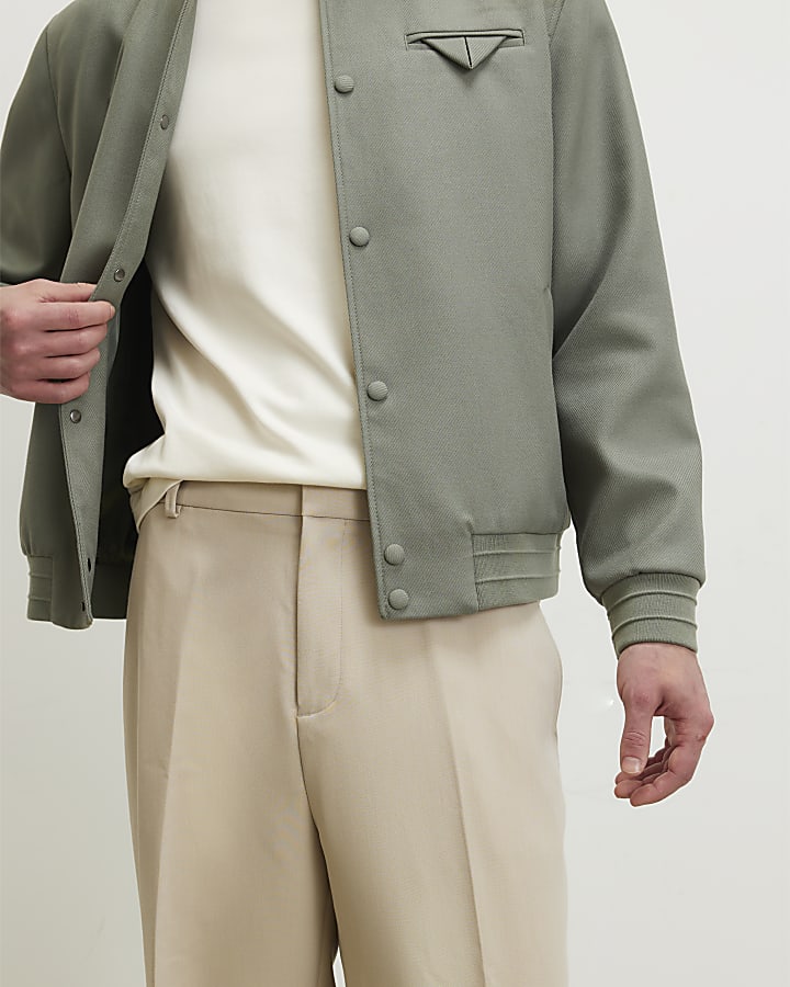 Beige Loose Fit Trousers