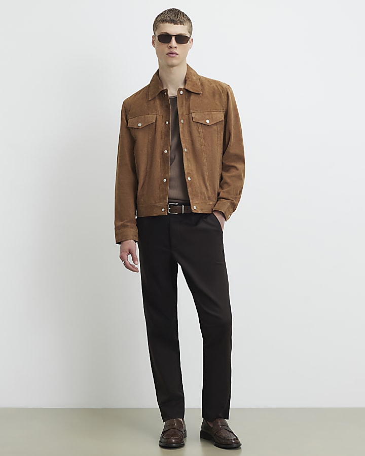 Brown Slim Fit Chino Trousers