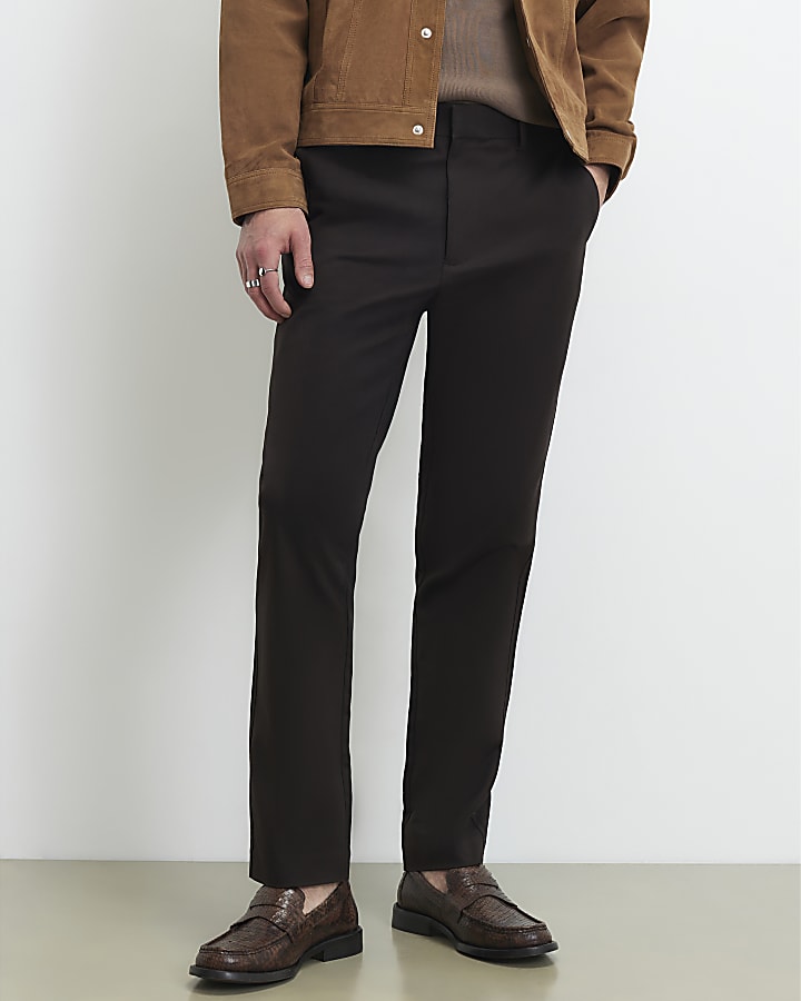 Brown Slim Fit Chino Trousers