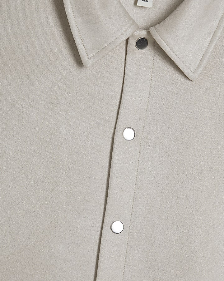 Cream Suede Overshirt