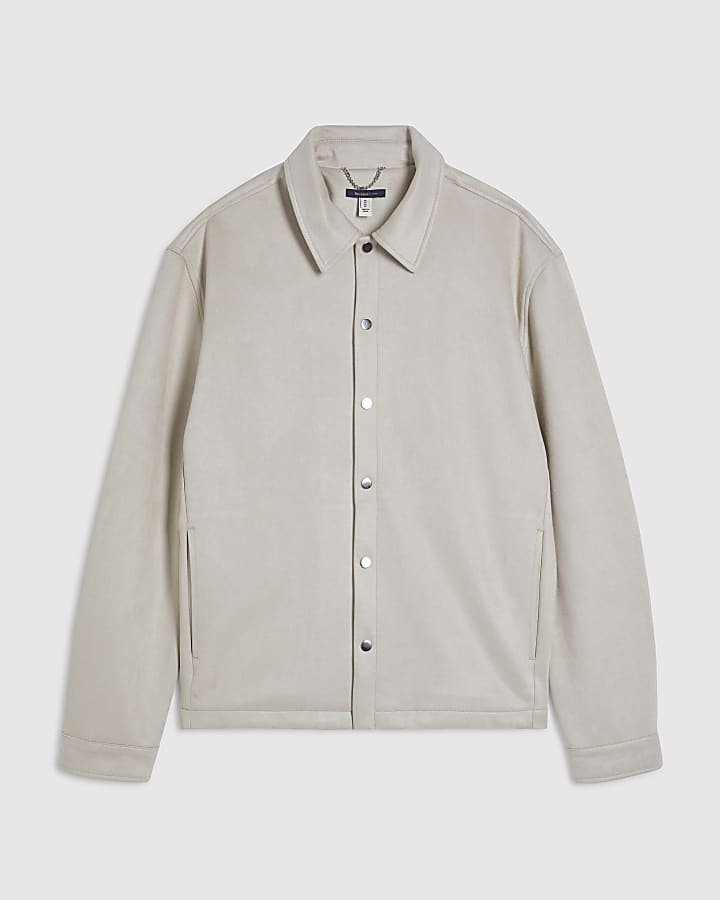Cream Suede Overshirt