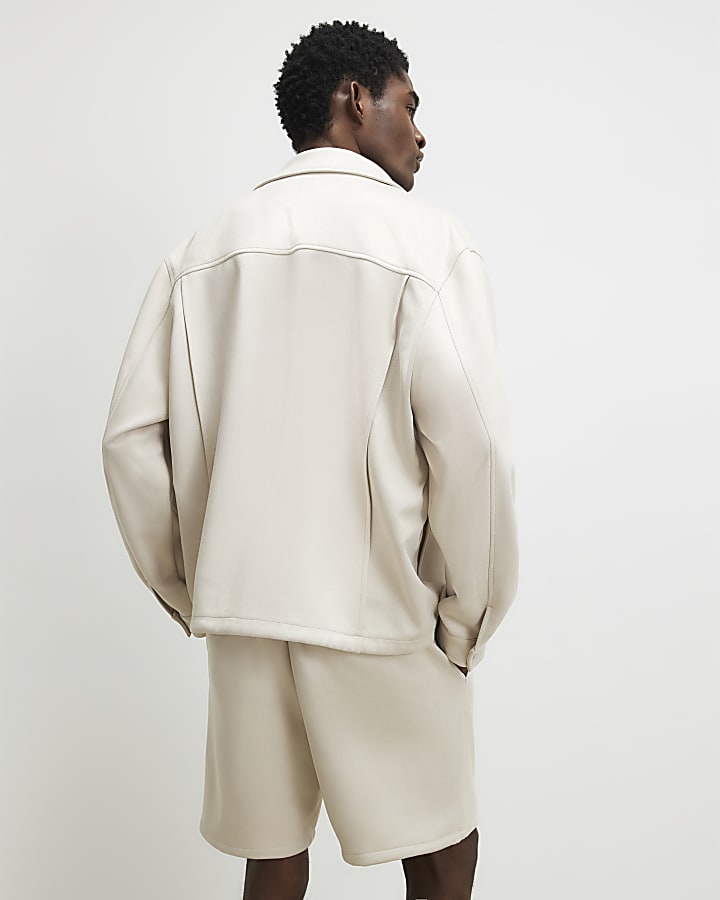 Beige Faux Suede Shorts