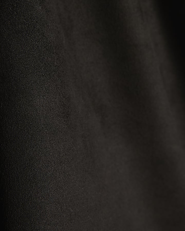 Black Pull On Faux Suedette Short