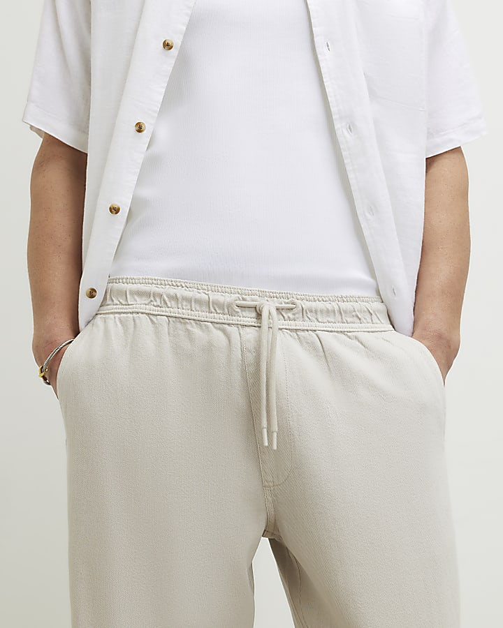 Beige Slim Fit Joggers