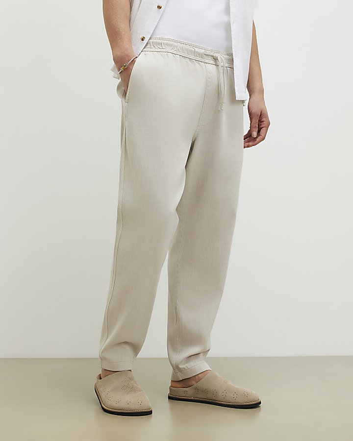 Beige Slim Fit Joggers