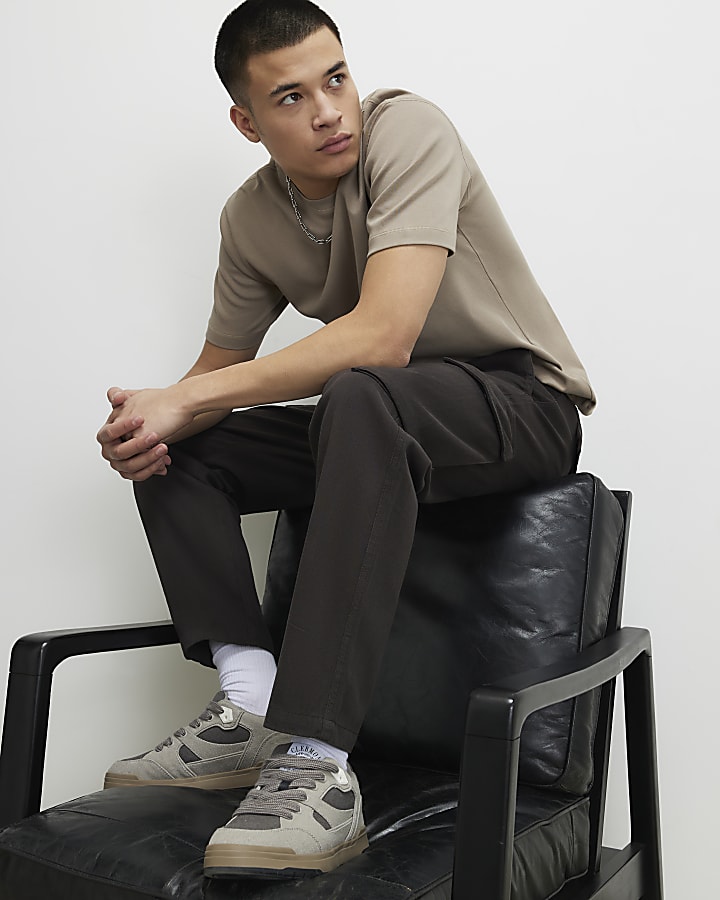 Brown Regular Fit Cargo Trousers