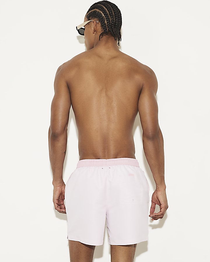 Pink Colourblock Swim Shorts
