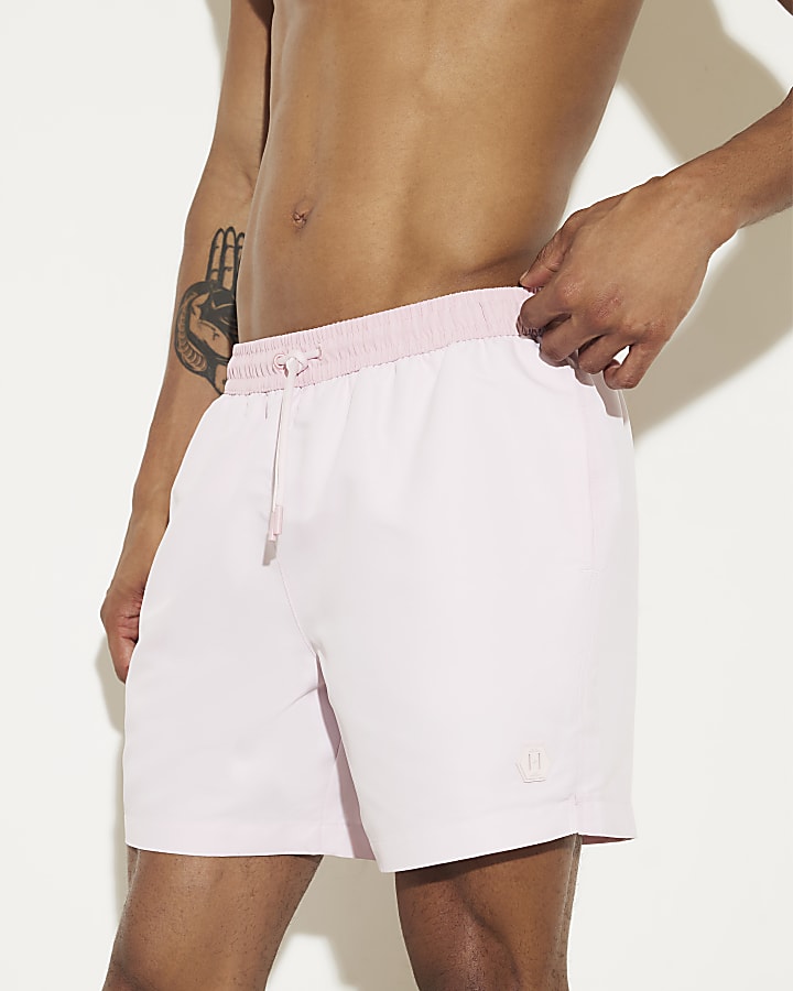 Pink Colourblock Swim Shorts