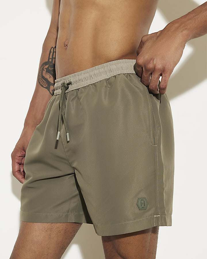 Green Colourblock Swim Shorts