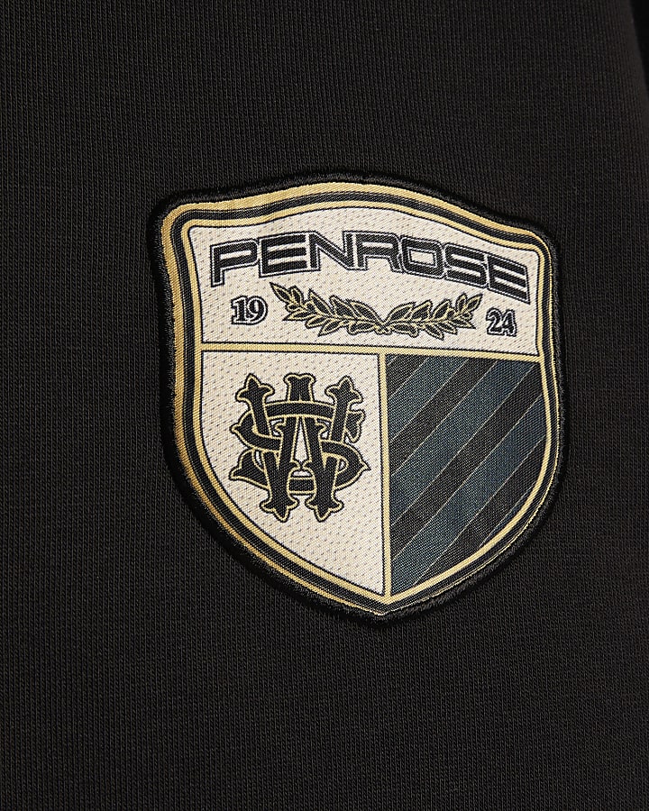 Black Regular Fit Penrose Zip Through Hoodie