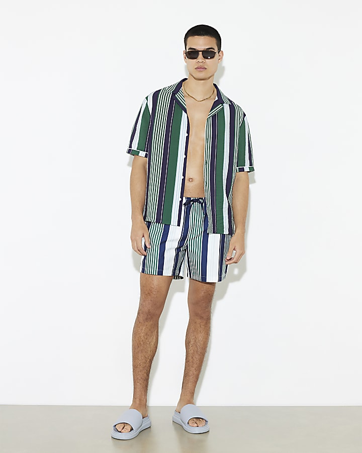 Navy Stripe Swim Shorts