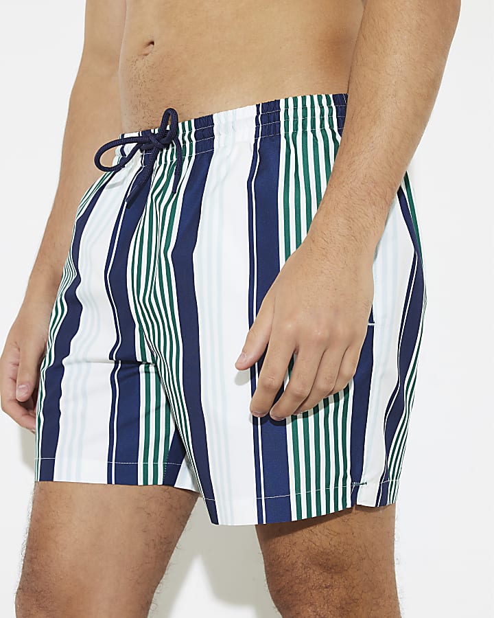 Navy Stripe Swim Shorts