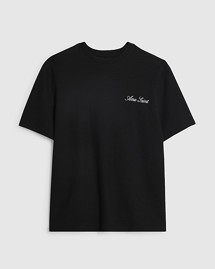 Black Crinkle Bandana Patch T-Shirt