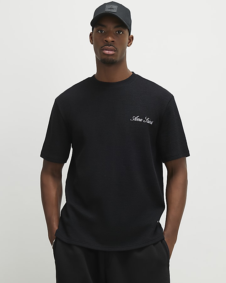 Black Crinkle Bandana Patch T-Shirt