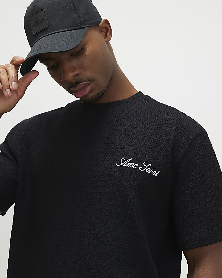 Black Crinkle Bandana Patch T-Shirt