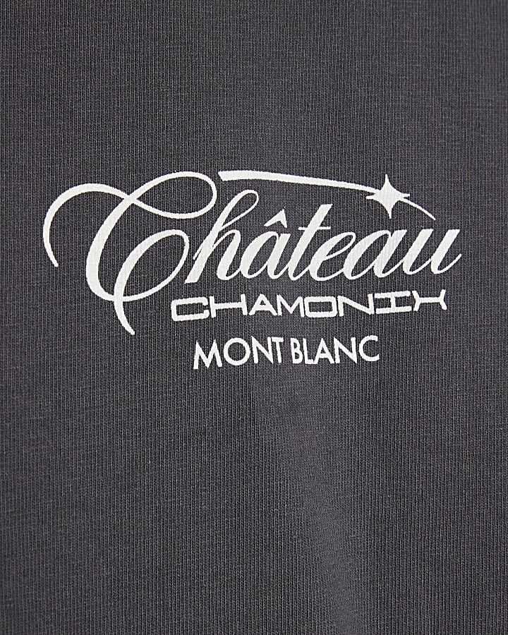 Grey Oversized Fit Chateaux Chamonix T-Shirt
