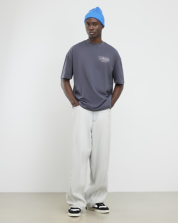 Grey Oversized Fit Chateaux Chamonix T-Shirt