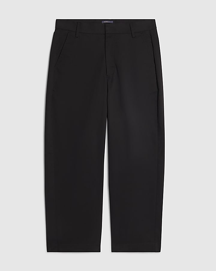 Black Barrel Fit Trousers