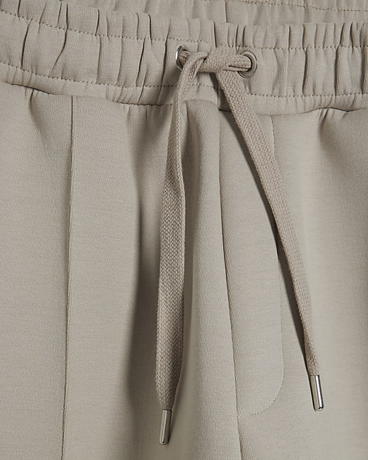 Beige Wide Leg Premium Joggers
