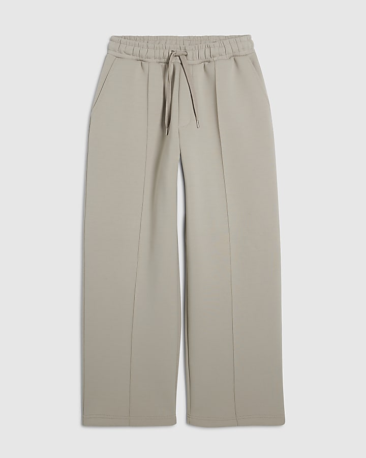 Beige Wide Leg Premium Joggers