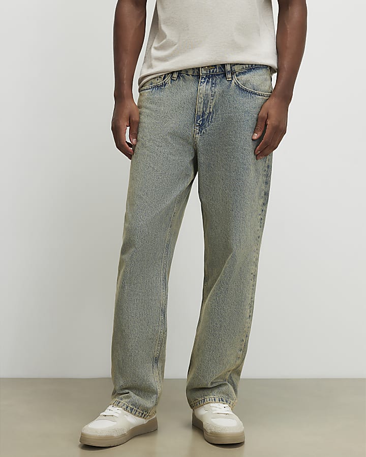 Blue Washed Loose Fit Jeans