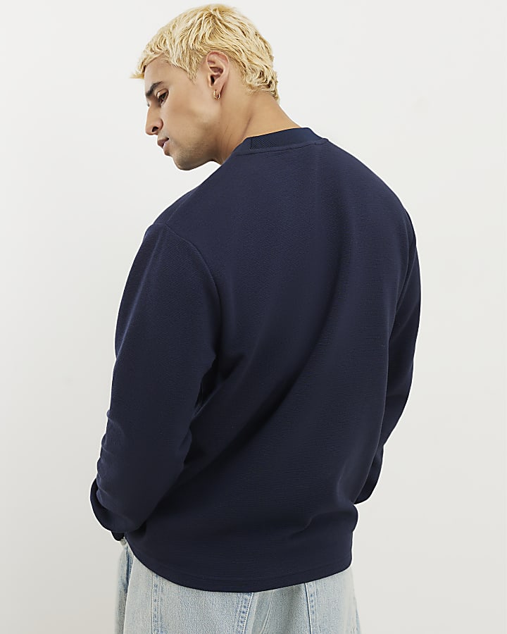 Navy Regular Fit Tipped T-Shirt