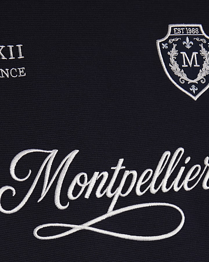 Navy Regular Fit Tipped T-Shirt