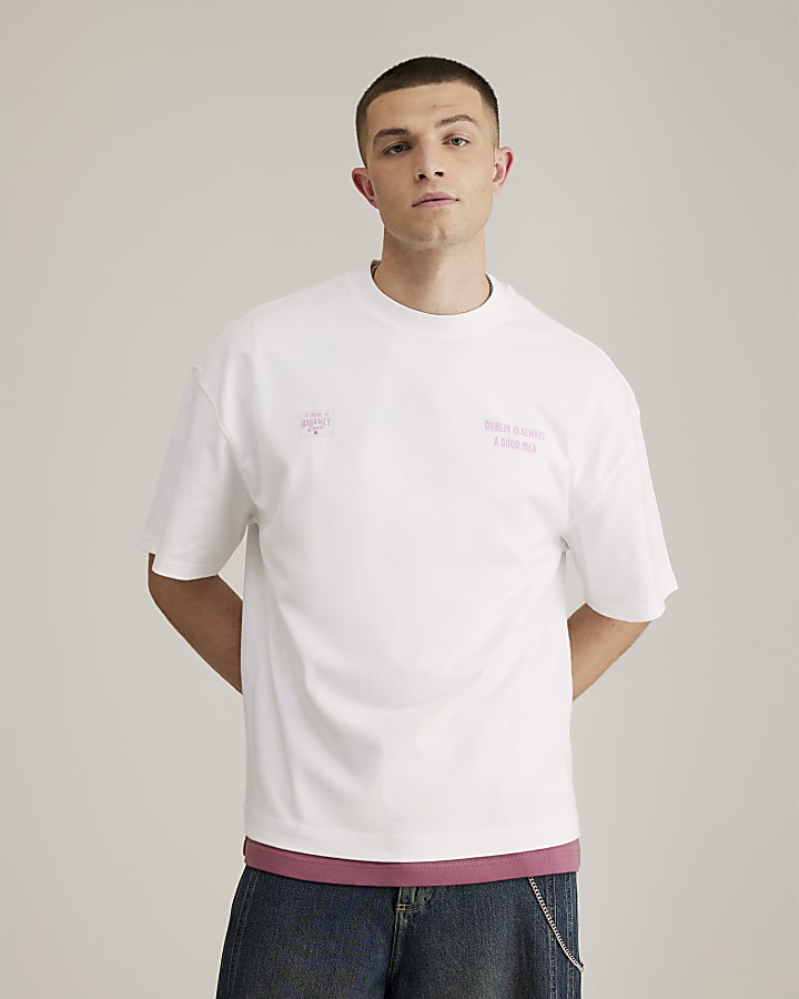 Real Hackney Dave White Dublin T-Shirt