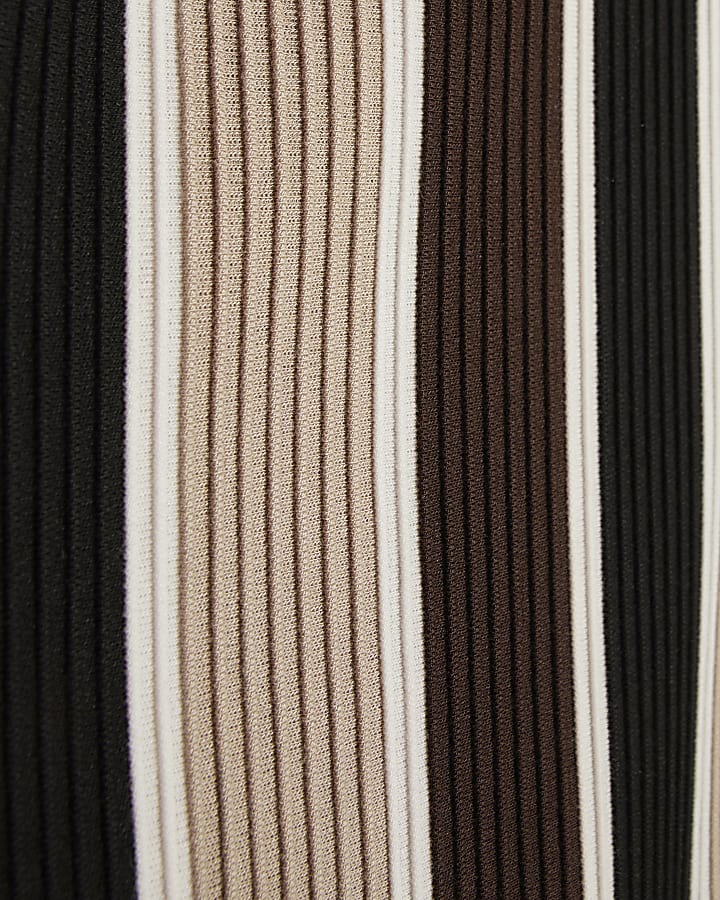 Brown Slim Fit stripe Shirt