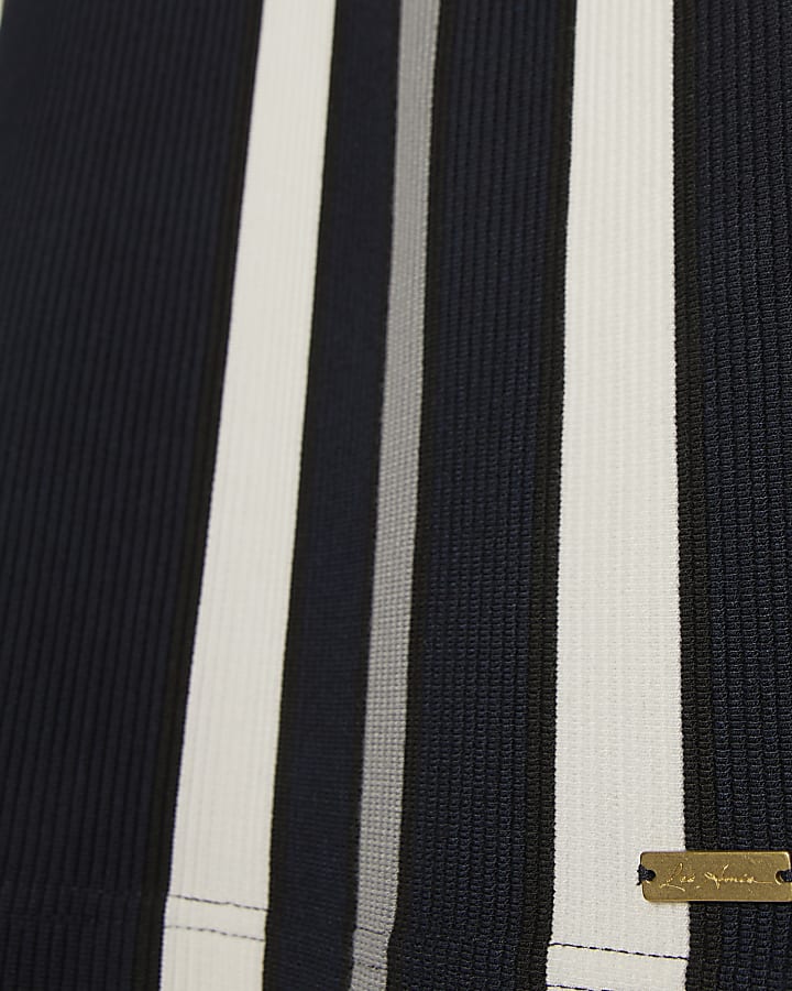 Navy Slim Fit Stripe Polo Shirt