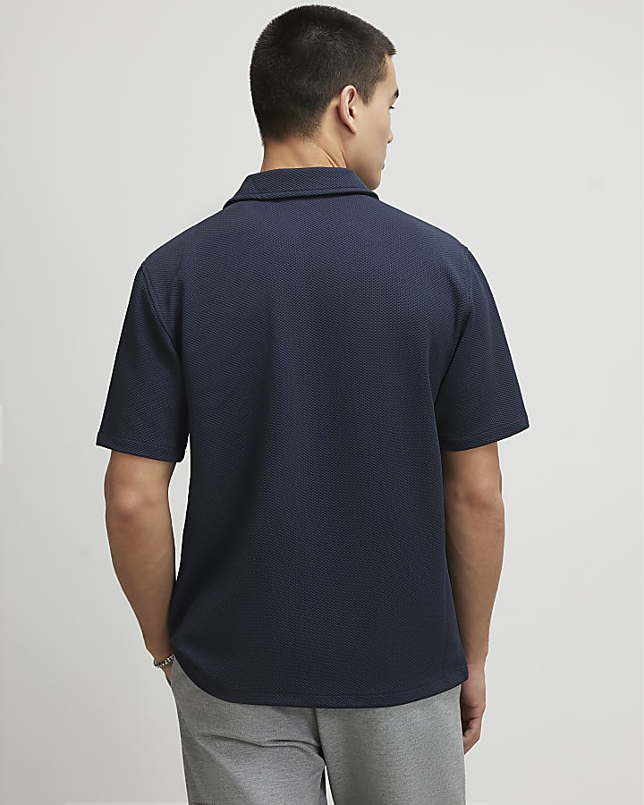 Navy Slim Fit Revere Shirt