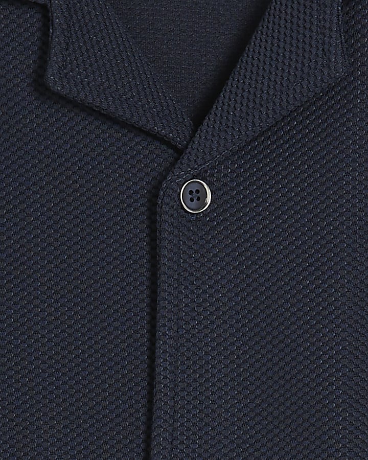 Navy Slim Fit Revere Shirt