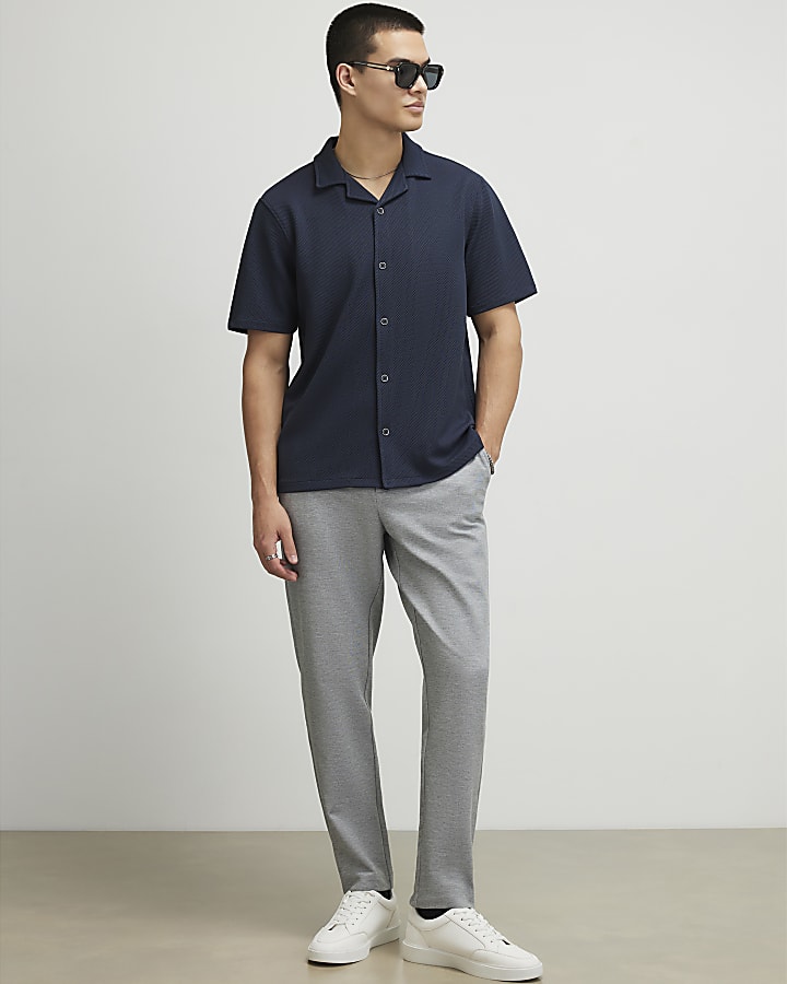Navy Slim Fit Revere Shirt