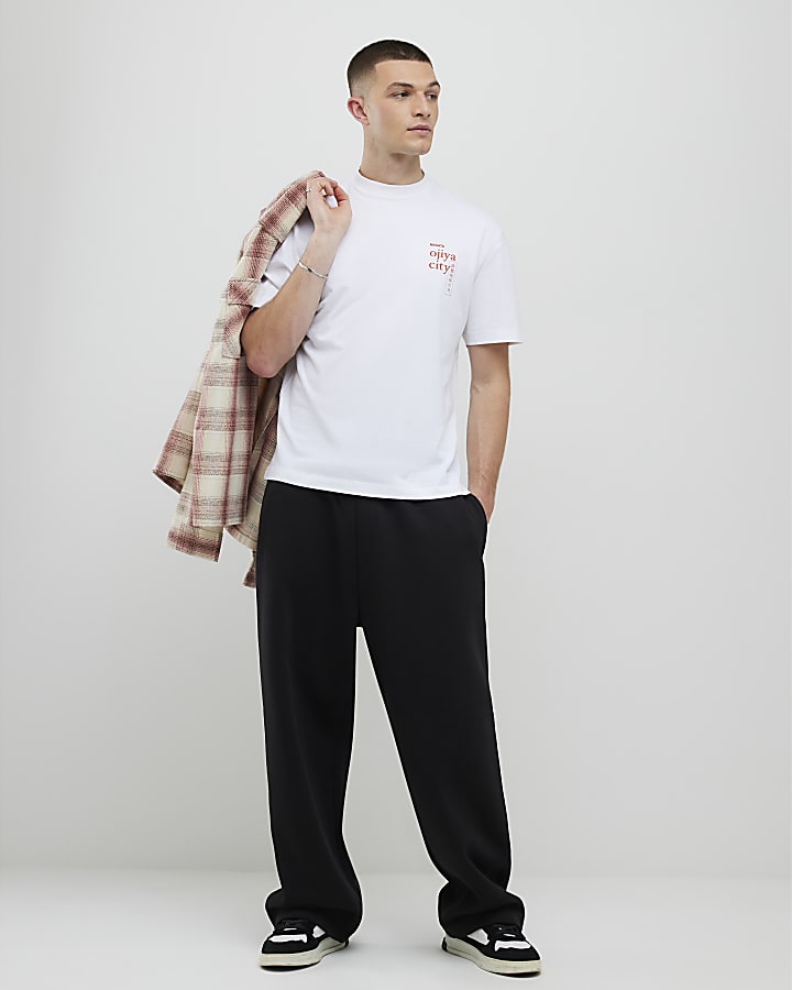 White Regular Fit Japanese Fish T-Shirt