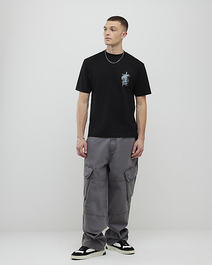 Black Regular Fit Kanazawa Snake T-Shirt