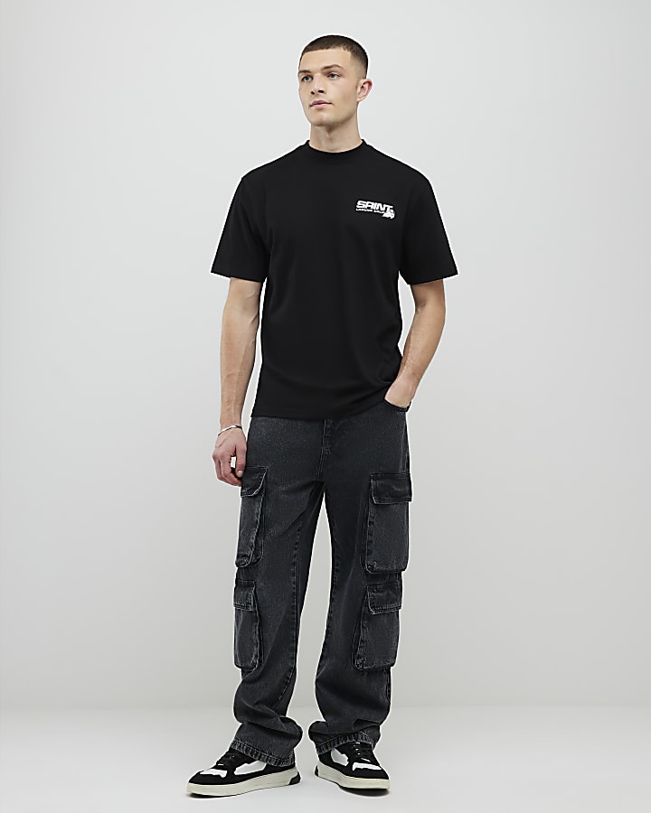 Black Regular Fit Saint Motorbike T-Shirt