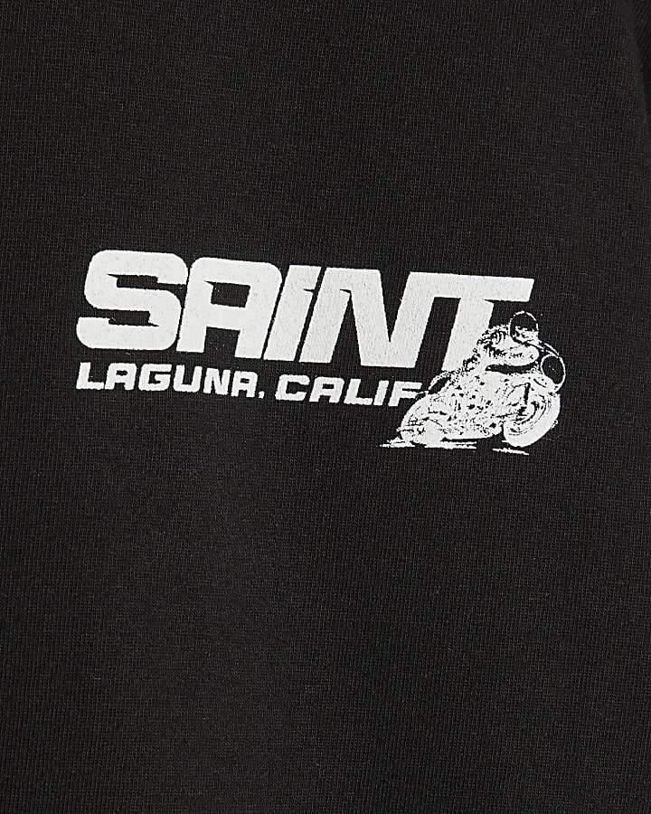 Black Regular Fit Saint Motorbike T-Shirt