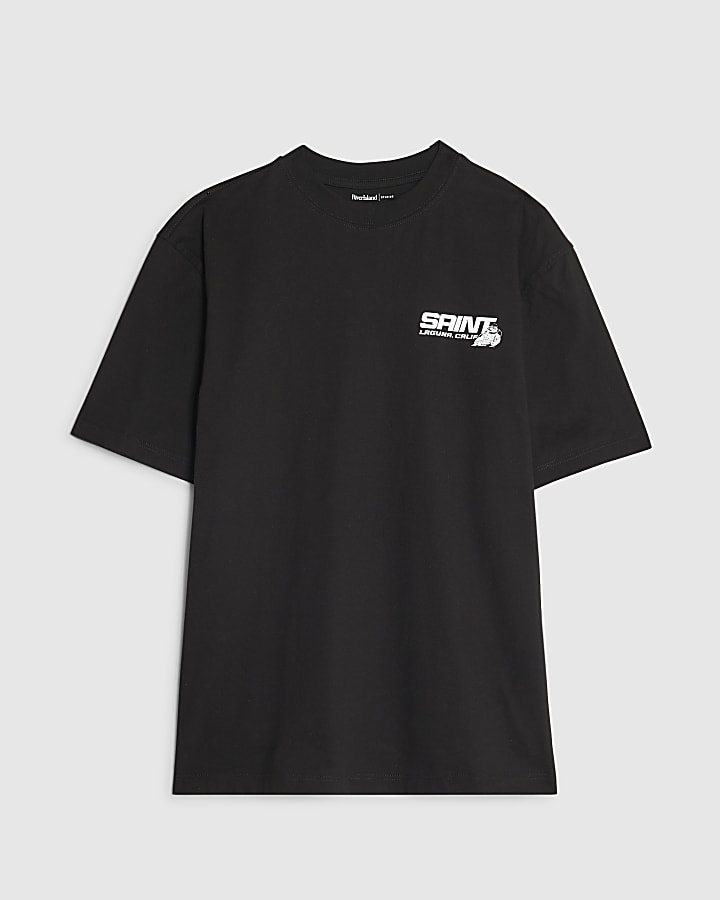 Black Regular Fit Saint Motorbike T-Shirt